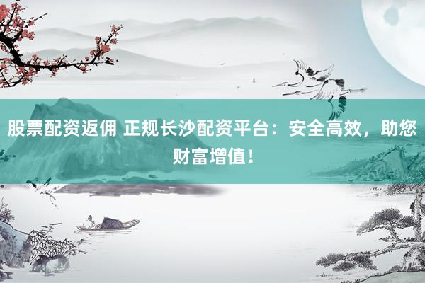 股票配资返佣 正规长沙配资平台：安全高效，助您财富增值！