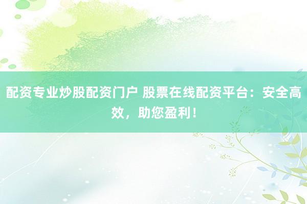 配资专业炒股配资门户 股票在线配资平台：安全高效，助您盈利！