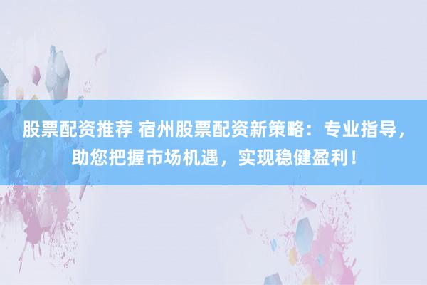 股票配资推荐 宿州股票配资新策略：专业指导，助您把握市场机遇，实现稳健盈利！