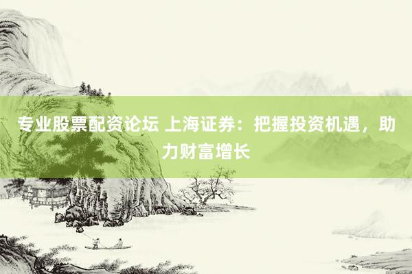 专业股票配资论坛 上海证券：把握投资机遇，助力财富增长