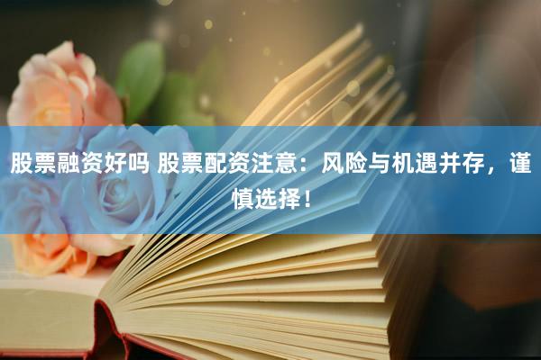 股票融资好吗 股票配资注意：风险与机遇并存，谨慎选择！
