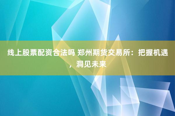 线上股票配资合法吗 郑州期货交易所：把握机遇，洞见未来