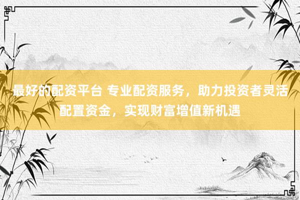 最好的配资平台 专业配资服务，助力投资者灵活配置资金，实现财富增值新机遇