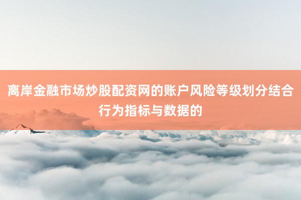 离岸金融市场炒股配资网的账户风险等级划分结合行为指标与数据的