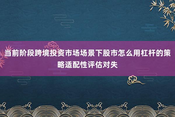 当前阶段跨境投资市场场景下股市怎么用杠杆的策略适配性评估对失