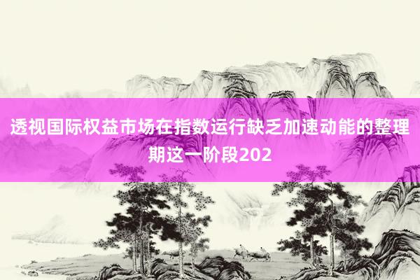 透视国际权益市场在指数运行缺乏加速动能的整理期这一阶段202