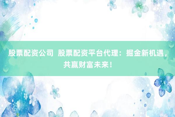 股票配资公司 股票配资平台代理:掘金新机遇,共赢财富未来!