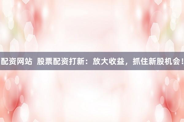 配资网站  股票配资打新：放大收益，抓住新股机会！